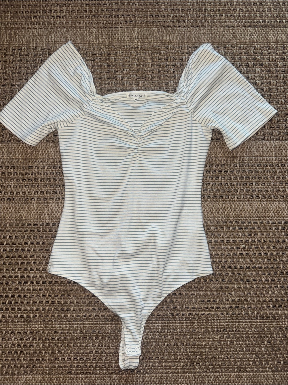 Little Black Body Suit Striped White and Blue One-Piece Bodysuit